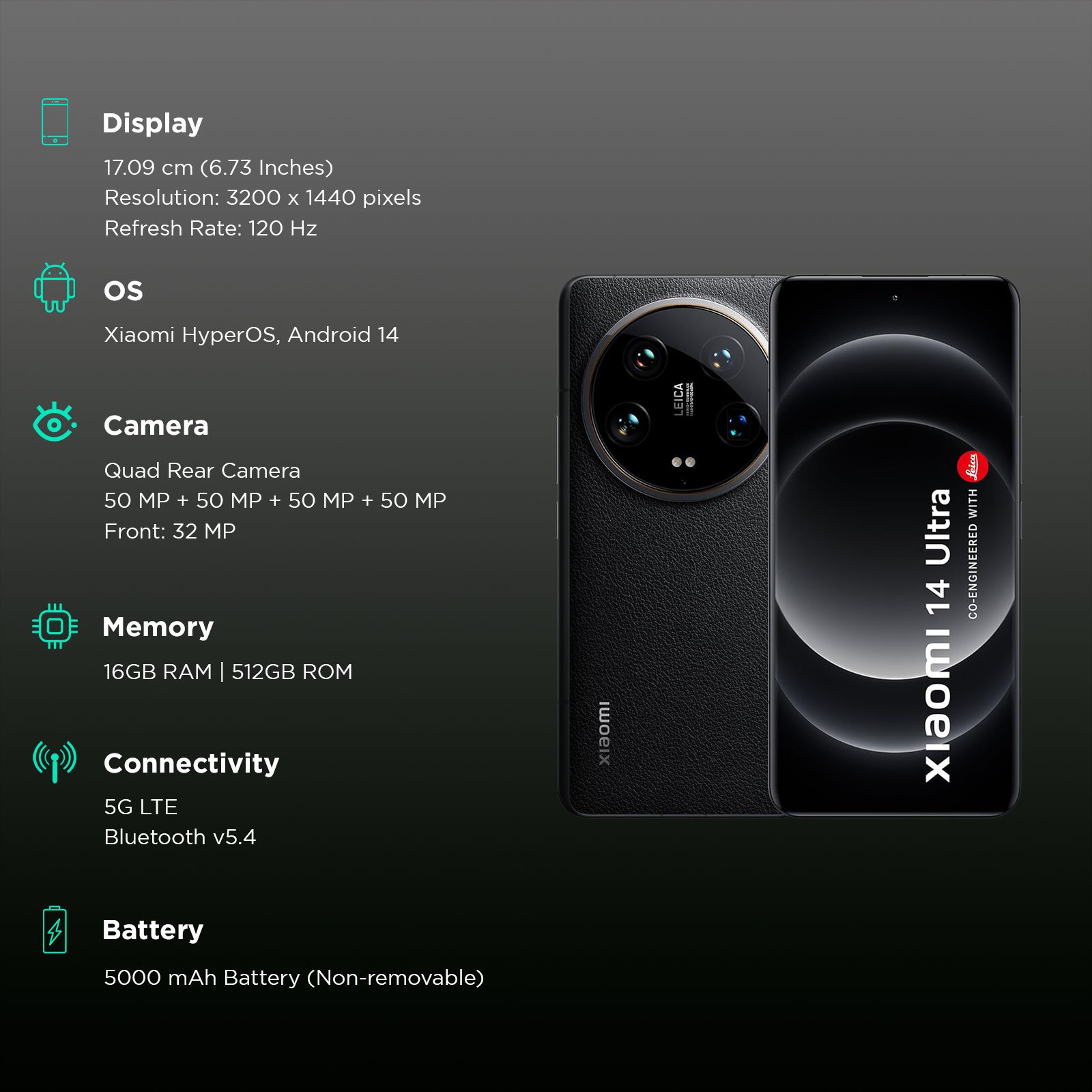 Buy Xiaomi 14 Ultra 5G (16GB RAM, 512GB, Black) Online - Croma